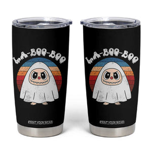 Cute Ghost Halloween Costume Tumbler Cup Retro Spooky Trending Cartoon La Boo Boo TS10 Black Print Your Wear