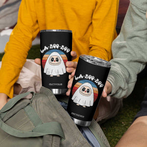 Cute Ghost Halloween Costume Tumbler Cup Retro Spooky Trending Cartoon La Boo Boo TS10 Print Your Wear