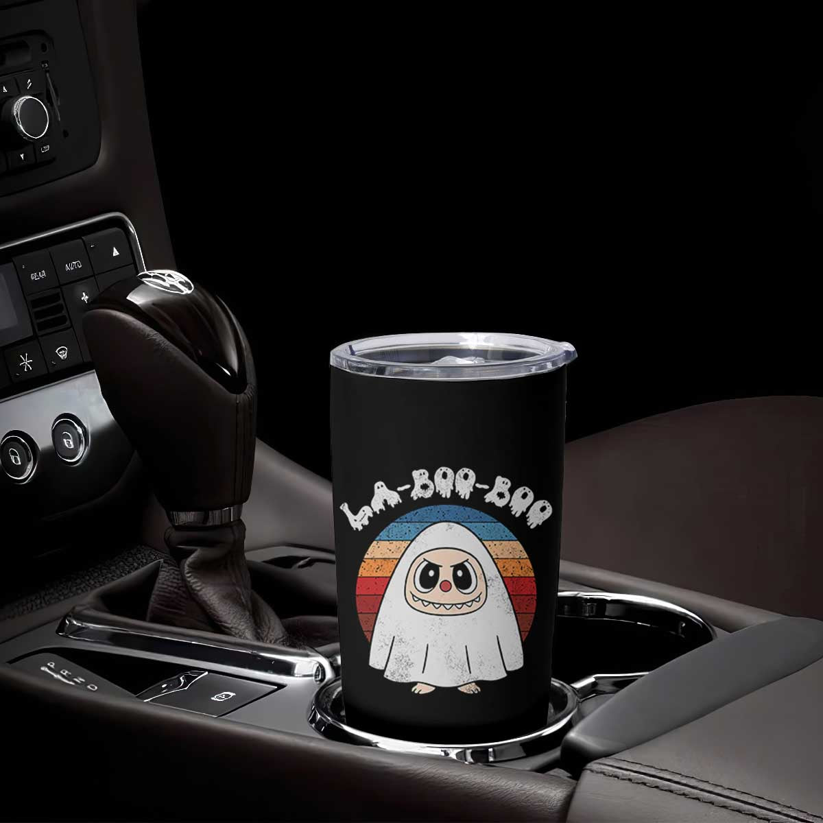 Cute Ghost Halloween Costume Tumbler Cup Retro Spooky Trending Cartoon La Boo Boo TS10 Print Your Wear