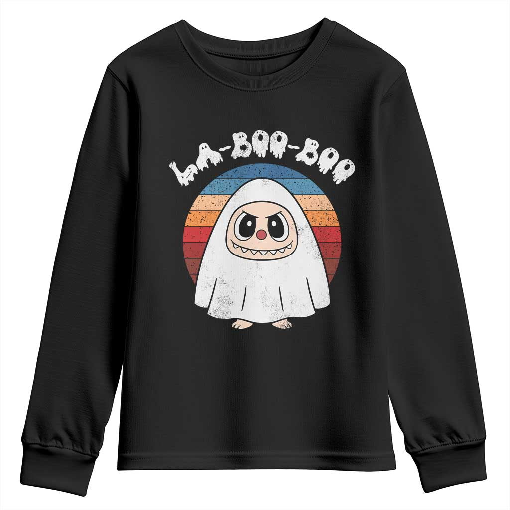 Cute Ghost Halloween Costume Youth Sweatshirt Retro Spooky Trending Cartoon La Boo Boo TS10 Black Print Your Wear