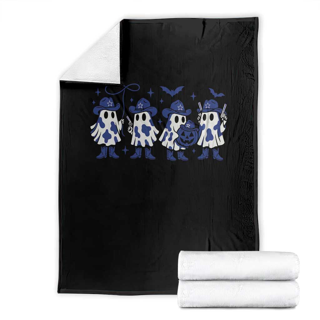 Dallas Ghost Halloween Throw Blanket Retro Halloween Costume Cowboy Fan TS10 Black Print Your Wear