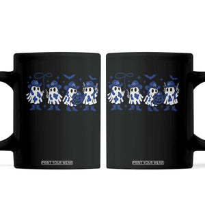 Ghost Halloween Coffee Mug Retro Halloween Costume Cowboy Fan TS10 Black Print Your Wear