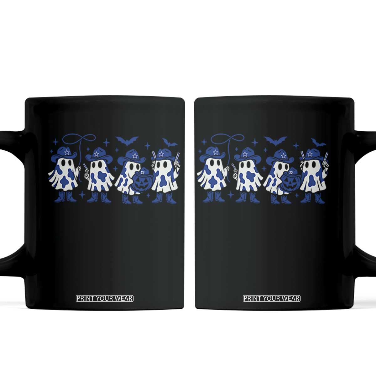 Dallas Ghost Halloween Coffee Mug Retro Halloween Costume Cowboy Fan TS10 Black Print Your Wear