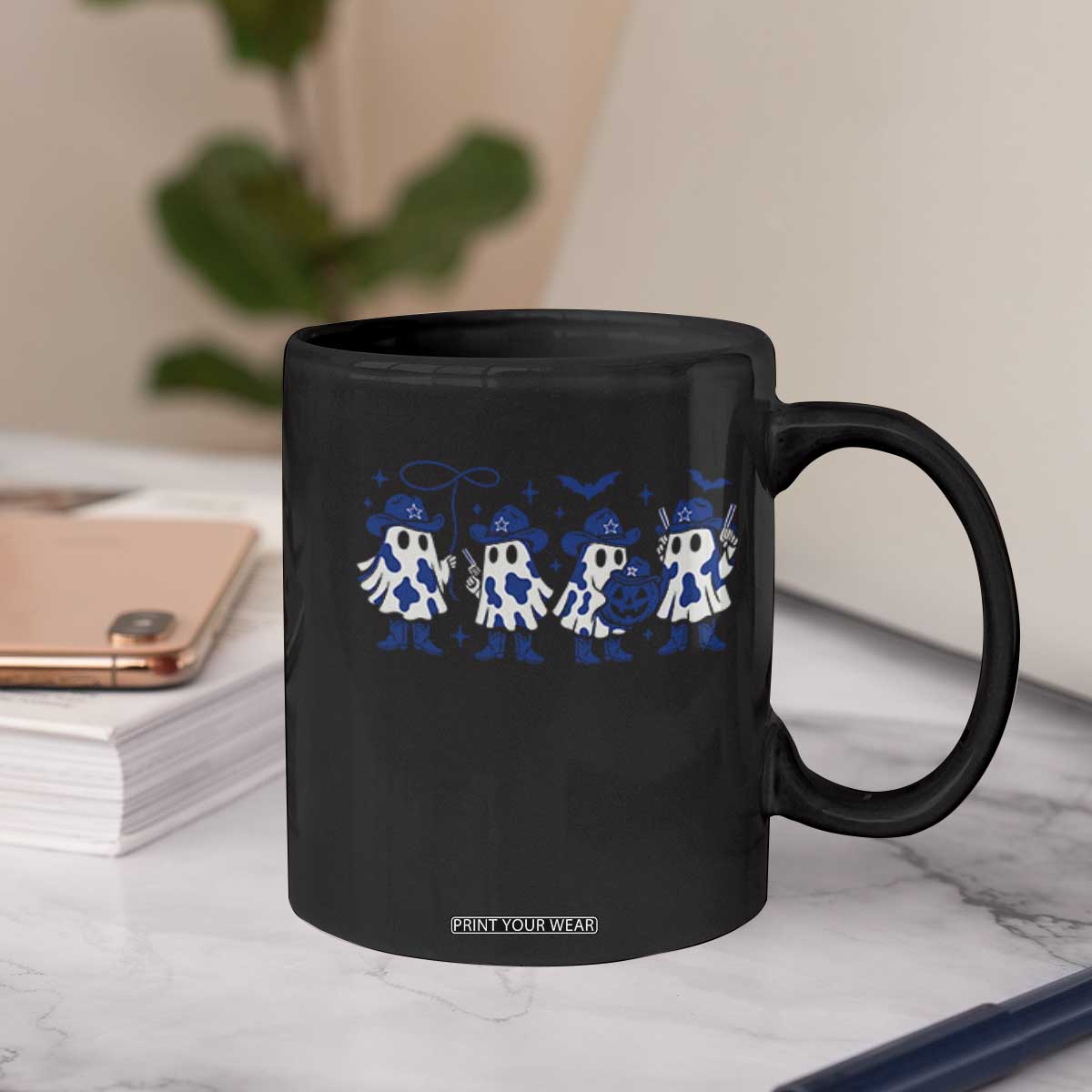 Ghost Halloween Coffee Mug Retro Halloween Costume Cowboy Fan TS10 Print Your Wear