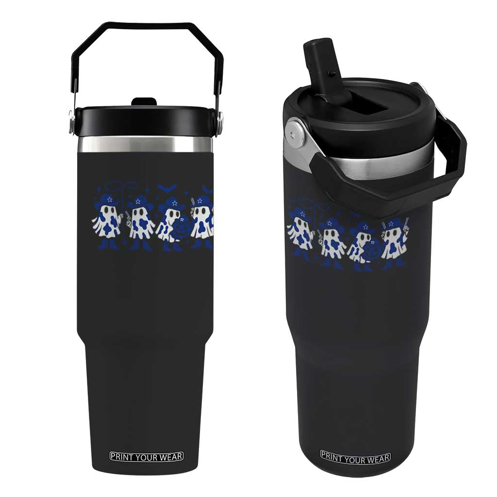 Ghost Halloween Flip Straw Tumbler Retro Halloween Costume Cowboy Fan TS10 One Size: 30 oz Black Print Your Wear