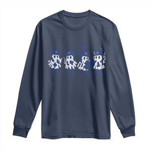 Dallas Ghost Halloween Long Sleeve Shirt Retro Halloween Costume Cowboy Fan TS10 Navy Print Your Wear