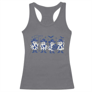Dallas Ghost Halloween Racerback Tank Top Retro Halloween Costume Cowboy Fan TS10 Charcoal Print Your Wear