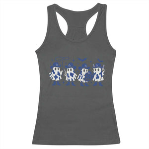 Dallas Ghost Halloween Racerback Tank Top Retro Halloween Costume Cowboy Fan TS10 Dark Heather Print Your Wear
