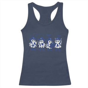 Dallas Ghost Halloween Racerback Tank Top Retro Halloween Costume Cowboy Fan TS10 Navy Print Your Wear