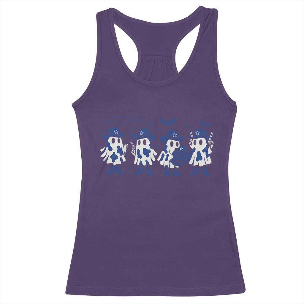 Ghost Halloween Racerback Tank Top Retro Halloween Costume Cowboy Fan TS10 Purple Print Your Wear