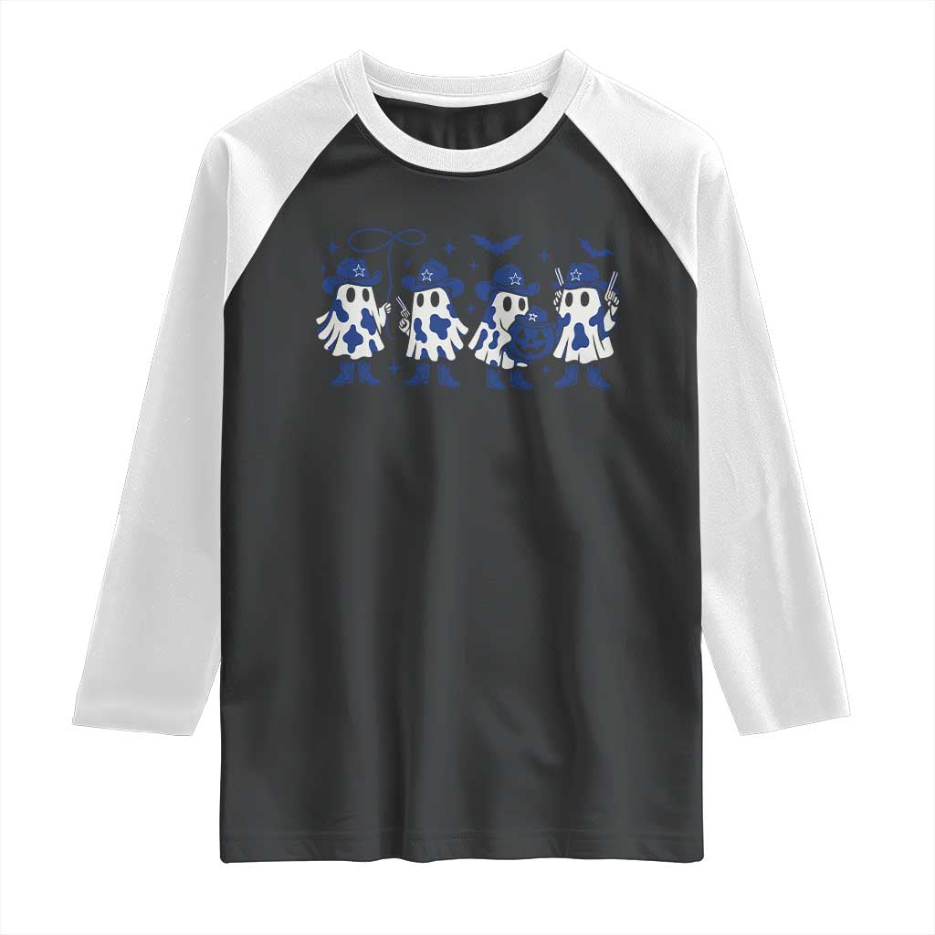 Dallas Ghost Halloween Raglan Shirt Retro Halloween Costume Cowboy Fan TS10 Black White Print Your Wear