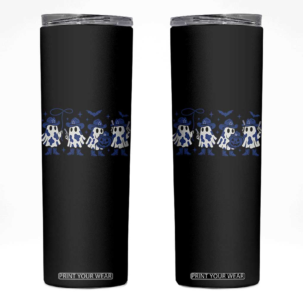 Ghost Halloween Skinny Tumbler Retro Halloween Costume Cowboy Fan TS10 Black Print Your Wear