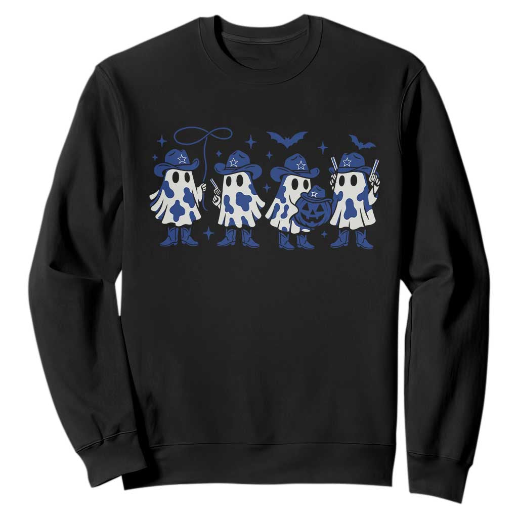 Dallas Ghost Halloween Sweatshirt Retro Halloween Costume Cowboy Fan TS10 Black Print Your Wear