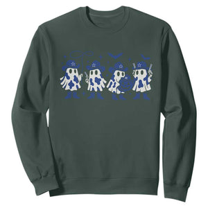 Ghost Halloween Sweatshirt Retro Halloween Costume Cowboy Fan TS10 Dark Forest Green Print Your Wear