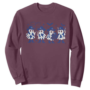 Ghost Halloween Sweatshirt Retro Halloween Costume Cowboy Fan TS10 Maroon Print Your Wear