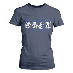 Ghost Halloween T Shirt For Women Retro Halloween Costume Cowboy Fan TS10 Navy Print Your Wear