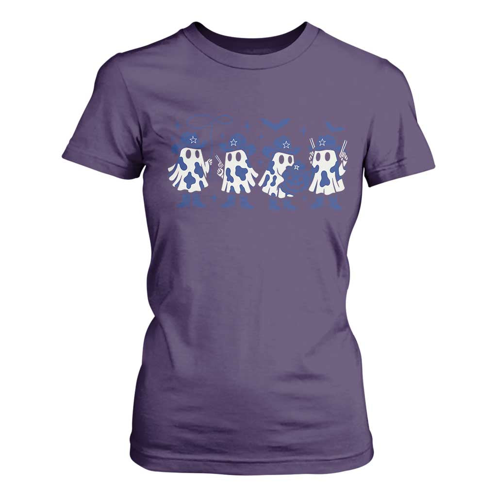 Ghost Halloween T Shirt For Women Retro Halloween Costume Cowboy Fan TS10 Purple Print Your Wear