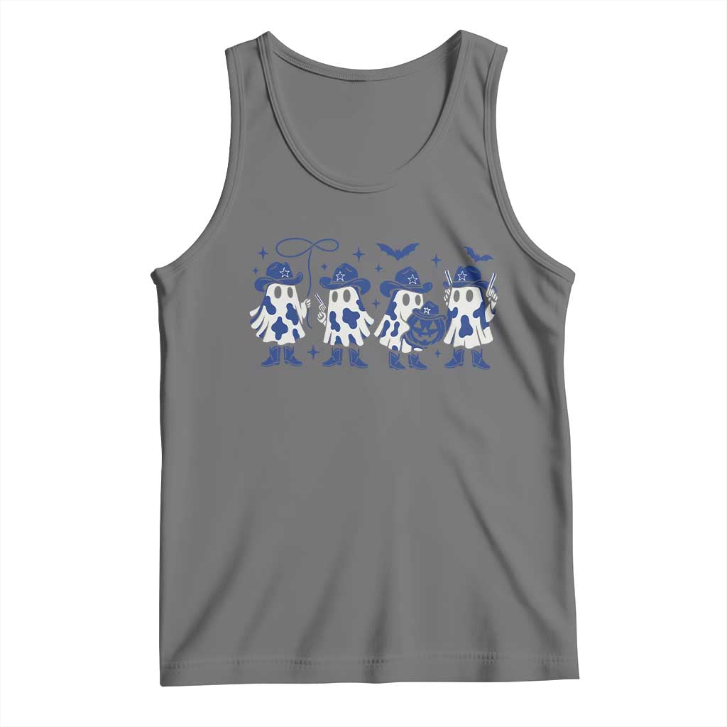 Ghost Halloween Tank Top Retro Halloween Costume Cowboy Fan TS10 Black Heather Print Your Wear