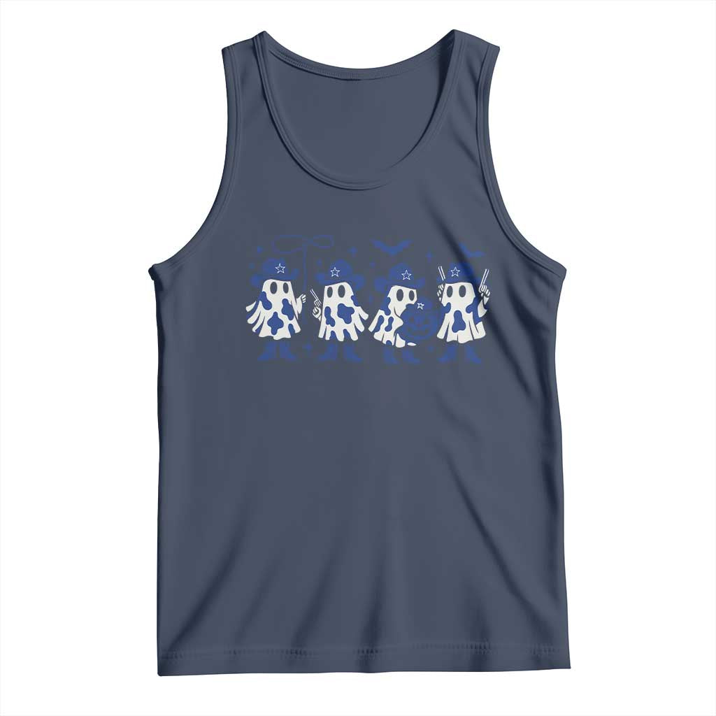 Ghost Halloween Tank Top Retro Halloween Costume Cowboy Fan TS10 Navy Print Your Wear
