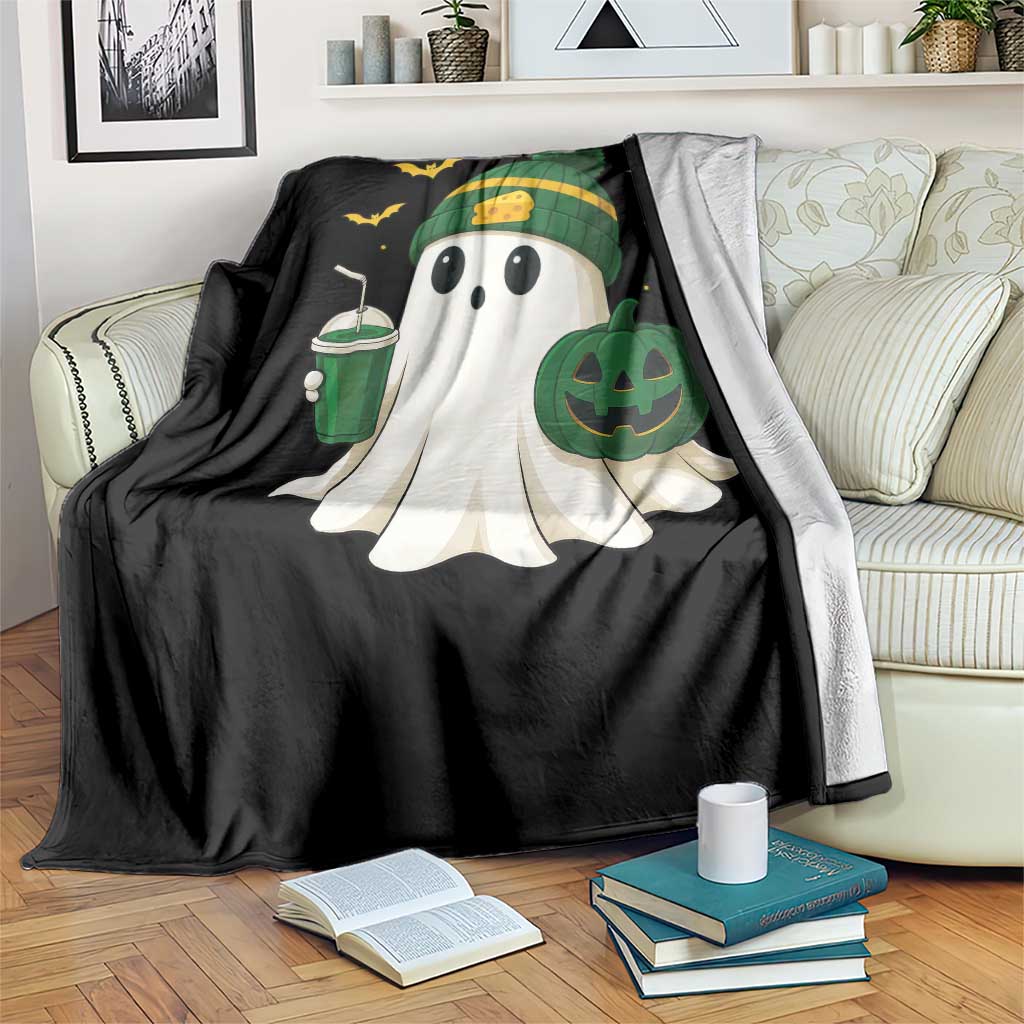 Halloween Packers Ghost Throw Blanket Pumpkin Ghost Costume Cheesehead TS10 Print Your Wear