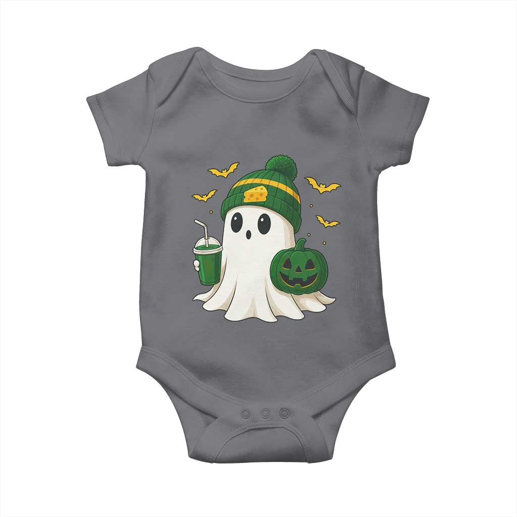 Halloween Packers Ghost Baby Onesie Pumpkin Ghost Costume Cheesehead TS10 Charcoal Print Your Wear