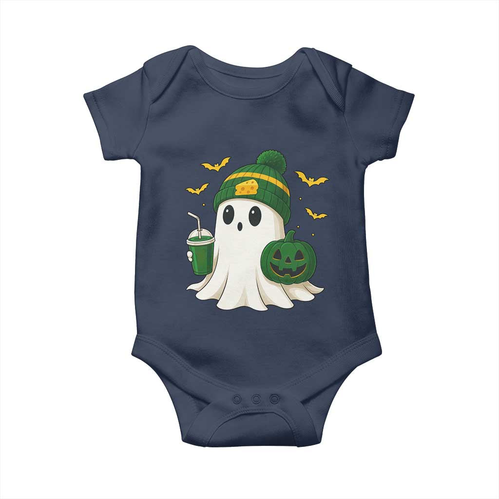 Halloween Packers Ghost Baby Onesie Pumpkin Ghost Costume Cheesehead TS10 Navy Print Your Wear