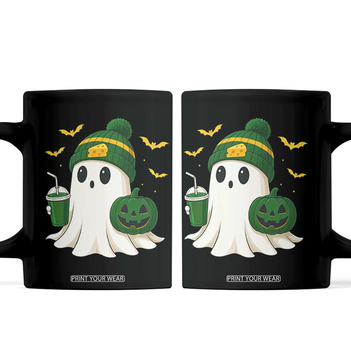 Halloween GB Ghost Coffee Mug Pumpkin Ghost Costume Cheesehead TS10 Black Print Your Wear