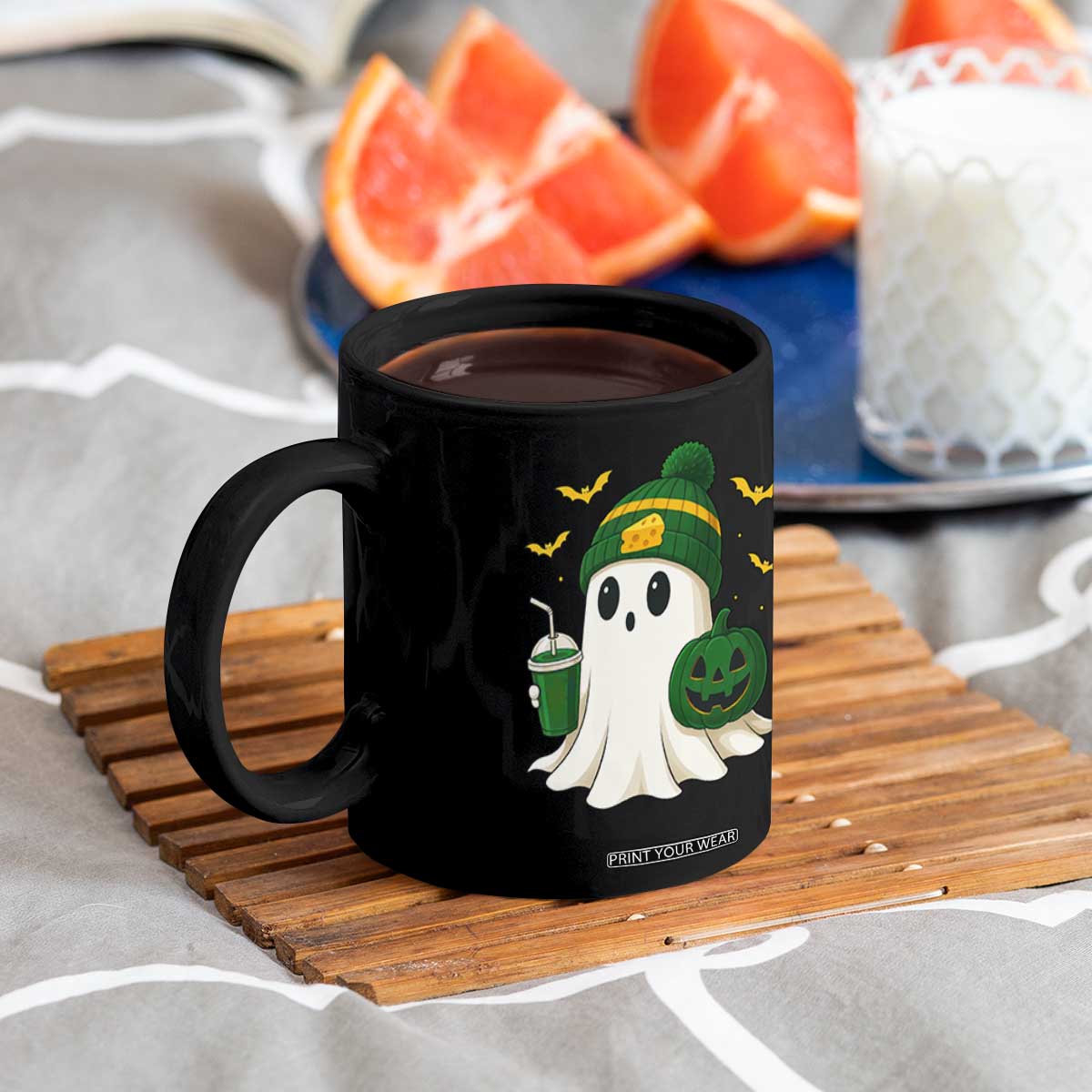Halloween Packers Ghost Coffee Mug Pumpkin Ghost Costume Cheesehead TS10 Print Your Wear