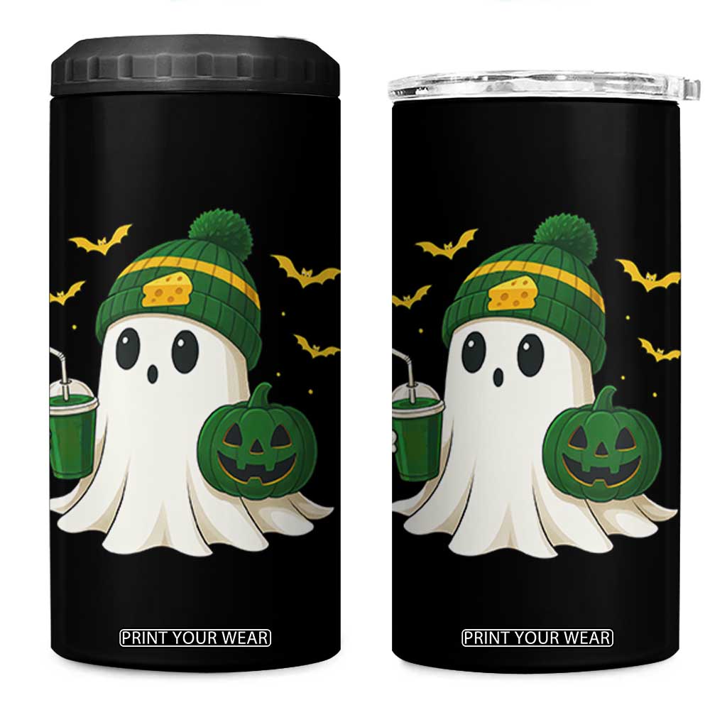 Halloween Packers Ghost 4 in 1 Can Cooler Tumbler Pumpkin Ghost Costume Cheesehead TS10 One Size: 16 oz Black Print Your Wear