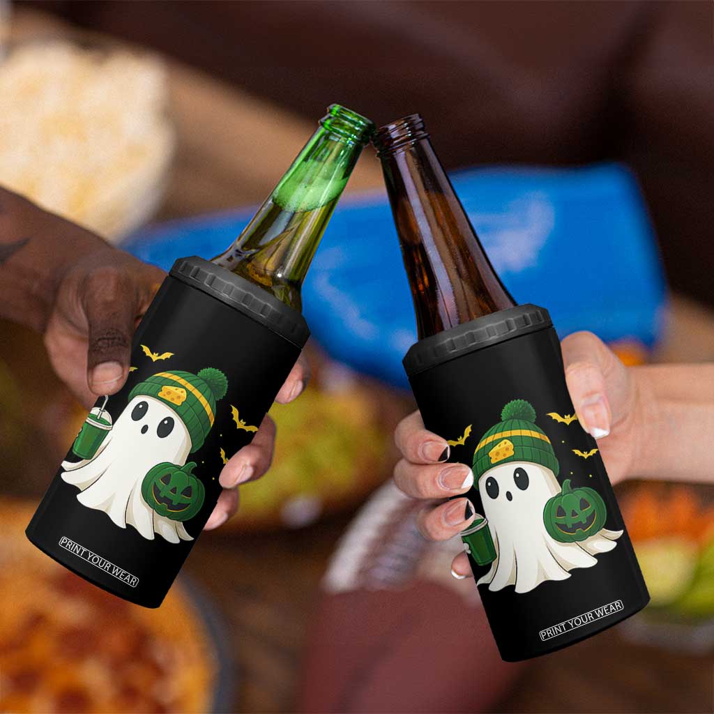 Halloween Packers Ghost 4 in 1 Can Cooler Tumbler Pumpkin Ghost Costume Cheesehead TS10 Print Your Wear