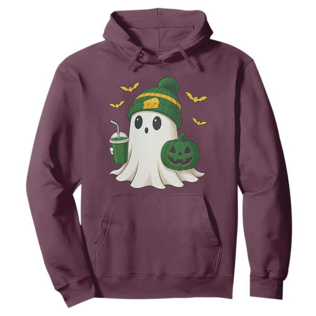 Halloween Packers Ghost Hoodie Pumpkin Ghost Costume Cheesehead TS10 Maroon Print Your Wear