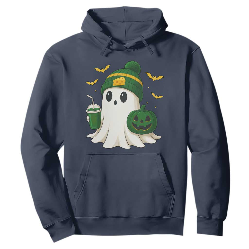 Halloween Packers Ghost Hoodie Pumpkin Ghost Costume Cheesehead TS10 Navy Print Your Wear