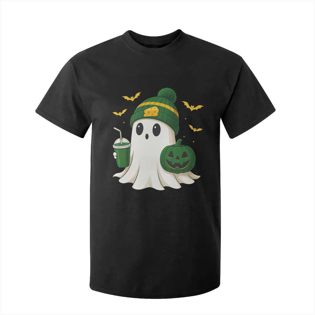 Halloween Packers Ghost T Shirt For Kid Pumpkin Ghost Costume Cheesehead TS10 Black Print Your Wear