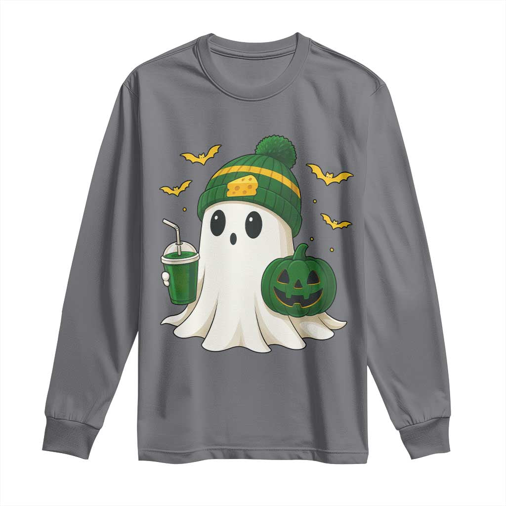 Halloween GB Ghost Long Sleeve Shirt Pumpkin Ghost Costume Cheesehead TS10 Charcoal Print Your Wear