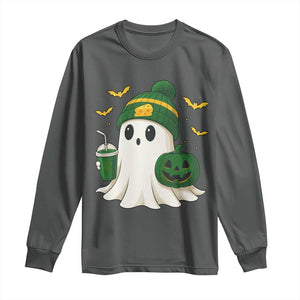 Halloween GB Ghost Long Sleeve Shirt Pumpkin Ghost Costume Cheesehead TS10 Dark Heather Print Your Wear