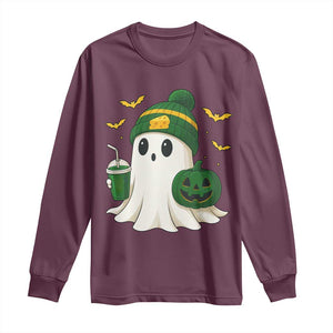 Halloween GB Ghost Long Sleeve Shirt Pumpkin Ghost Costume Cheesehead TS10 Maroon Print Your Wear