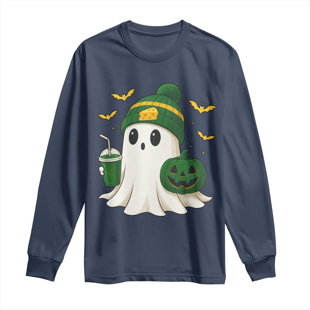 Halloween GB Ghost Long Sleeve Shirt Pumpkin Ghost Costume Cheesehead TS10 Navy Print Your Wear