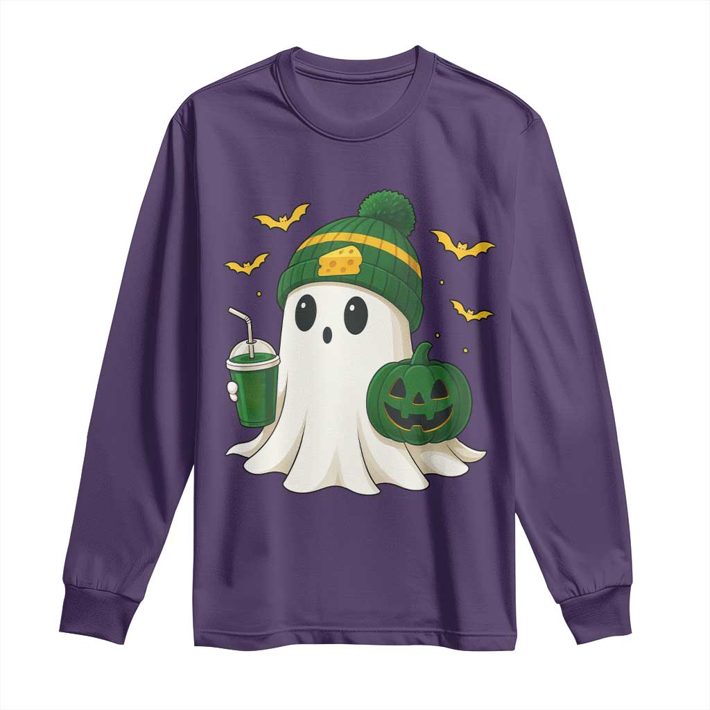 Halloween GB Ghost Long Sleeve Shirt Pumpkin Ghost Costume Cheesehead TS10 Purple Print Your Wear