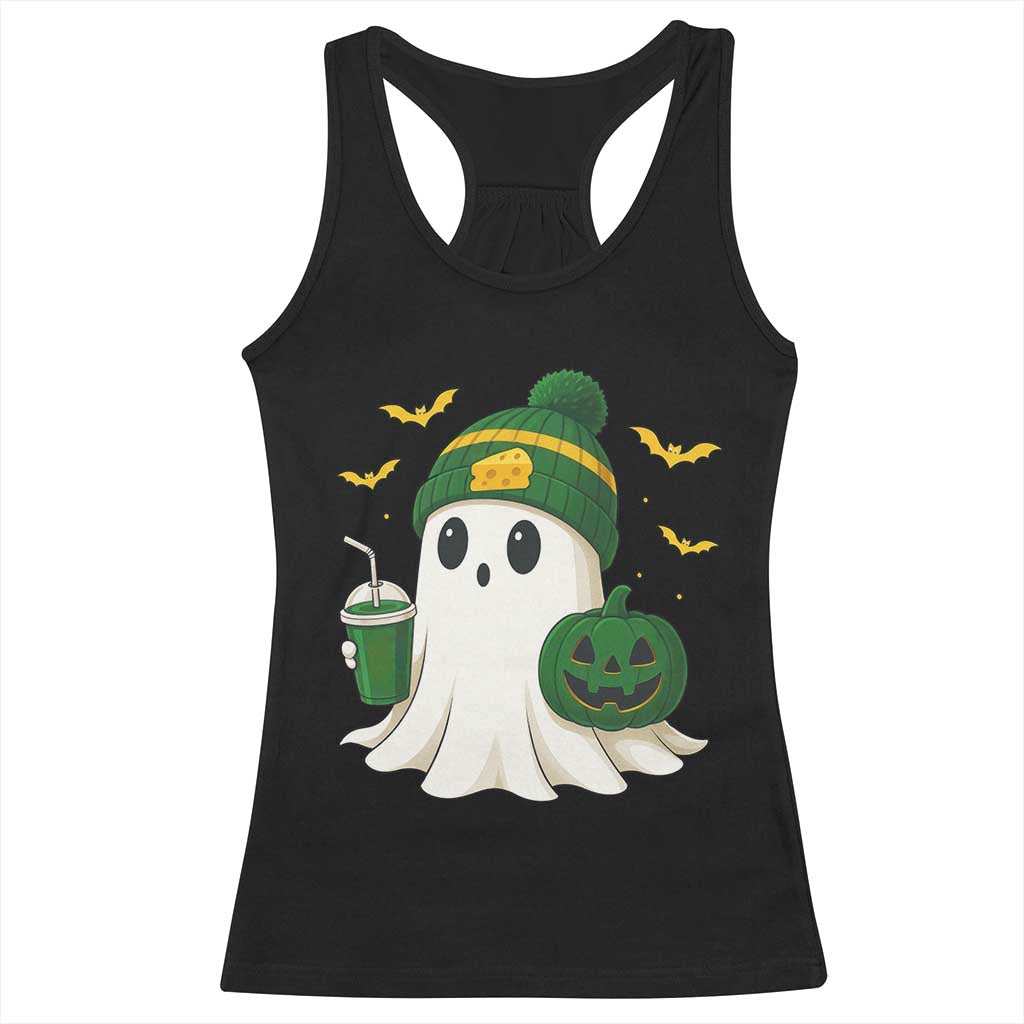 Halloween Packers Ghost Racerback Tank Top Pumpkin Ghost Costume Cheesehead TS10 Black Print Your Wear