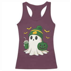 Halloween Packers Ghost Racerback Tank Top Pumpkin Ghost Costume Cheesehead TS10 Maroon Print Your Wear