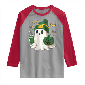 Halloween GB Ghost Raglan Shirt Pumpkin Ghost Costume Cheesehead TS10 Sport Gray Red Print Your Wear