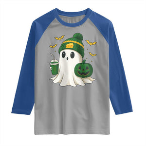 Halloween GB Ghost Raglan Shirt Pumpkin Ghost Costume Cheesehead TS10 Sport Gray Royal Print Your Wear
