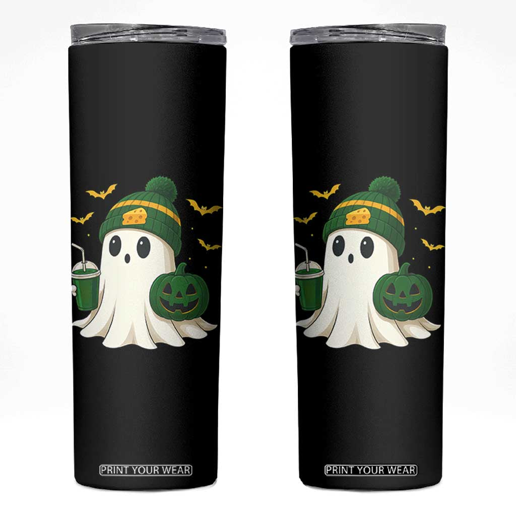 Halloween Packers Ghost Skinny Tumbler Pumpkin Ghost Costume Cheesehead TS10 Black Print Your Wear