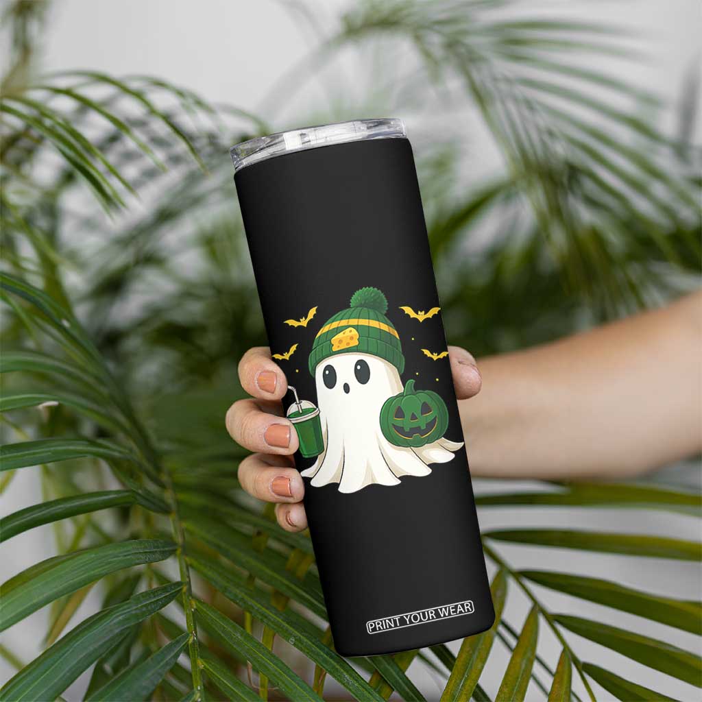 Halloween Packers Ghost Skinny Tumbler Pumpkin Ghost Costume Cheesehead TS10 Print Your Wear