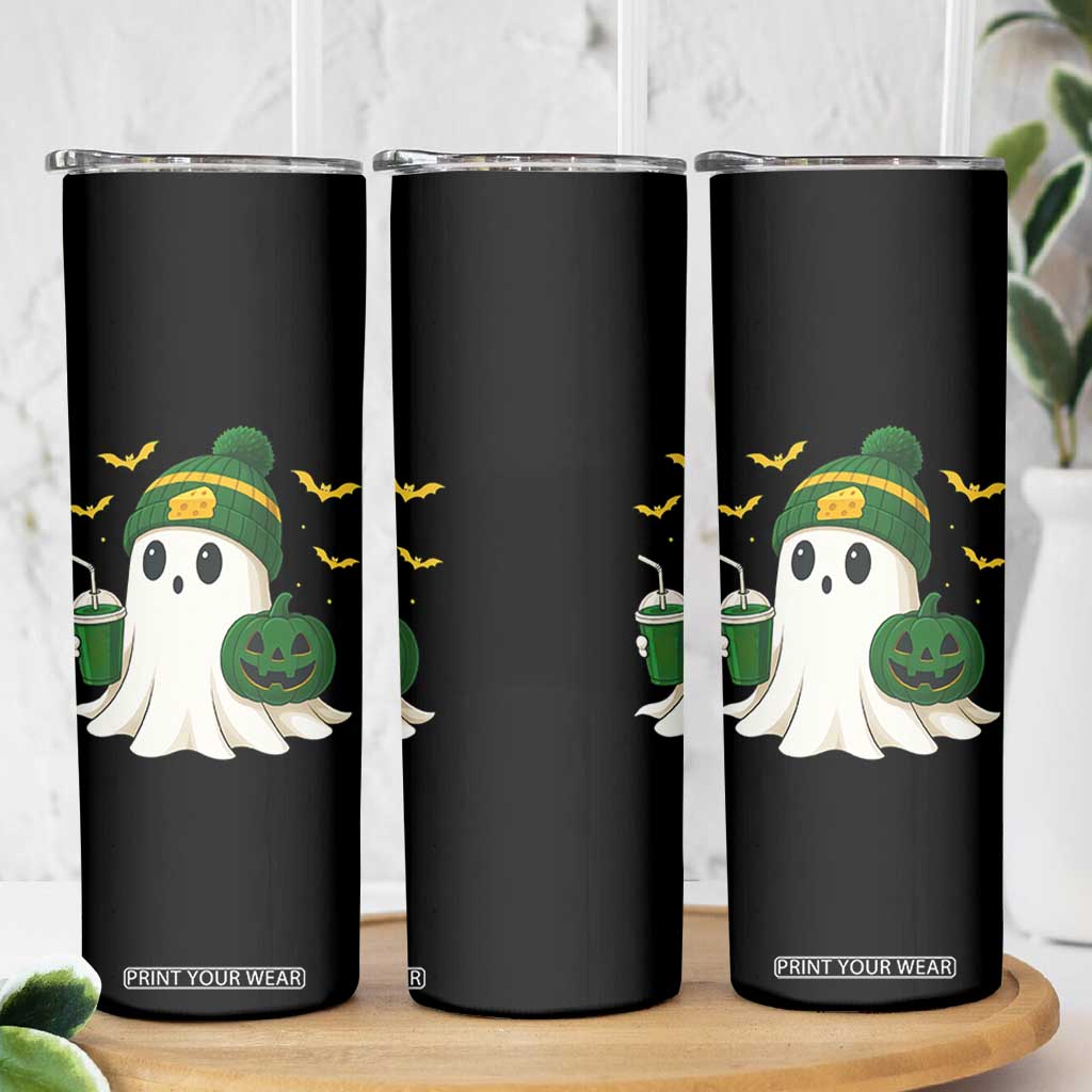 Halloween Packers Ghost Skinny Tumbler Pumpkin Ghost Costume Cheesehead TS10 Print Your Wear