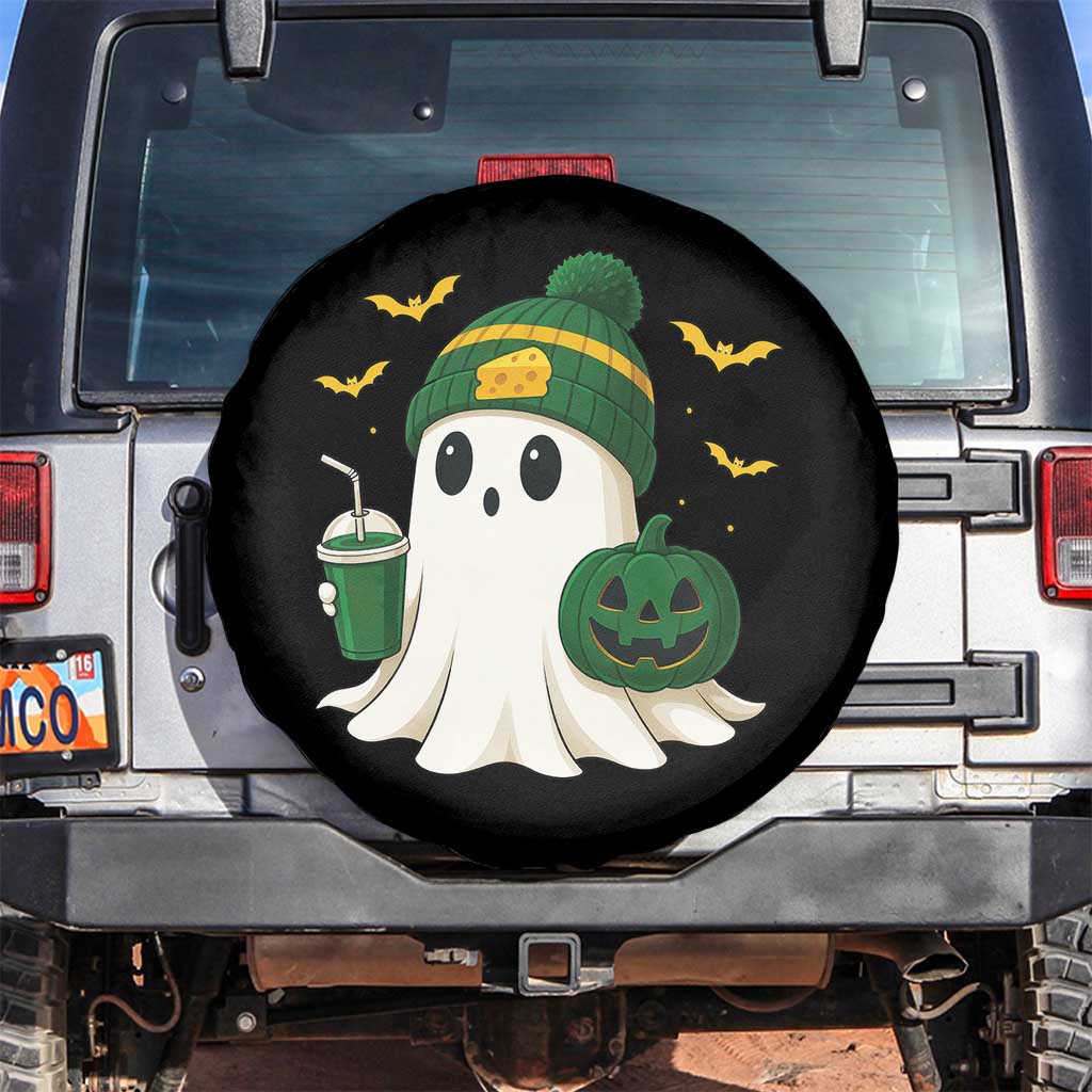 Halloween Packers Ghost Spare Tire Cover Pumpkin Ghost Costume Cheesehead TS10 No hole Black Print Your Wear