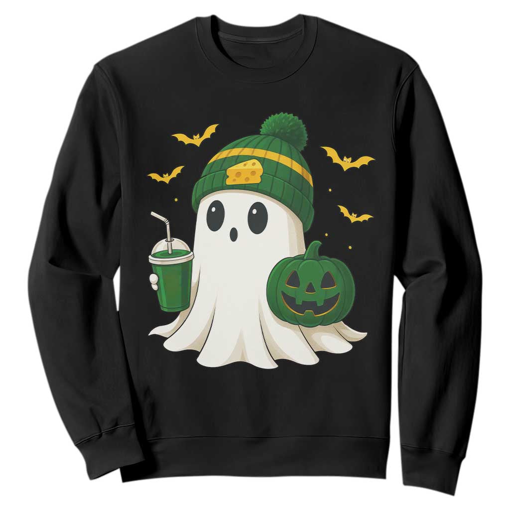 Halloween Packers Ghost Sweatshirt Pumpkin Ghost Costume Cheesehead TS10 Black Print Your Wear