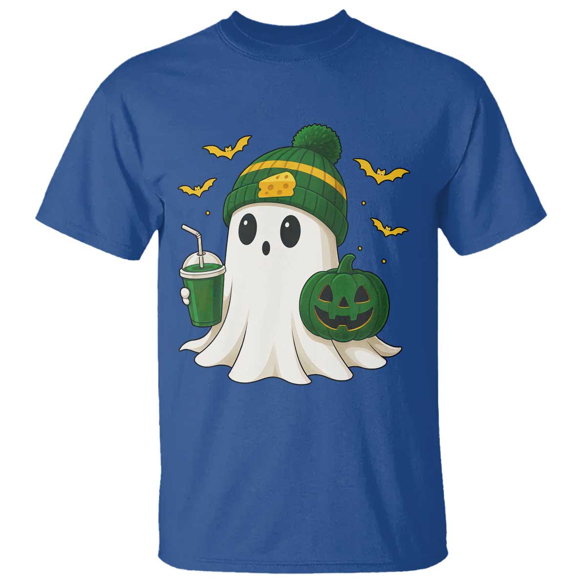 Halloween Packers Ghost T Shirt Pumpkin Ghost Costume Cheesehead TS10 Royal Blue Print Your Wear