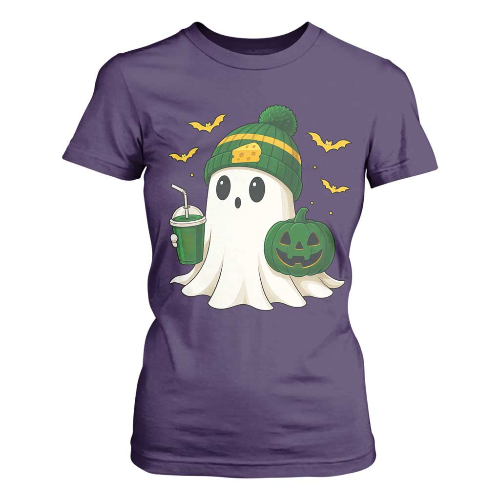 Halloween Packers Ghost T Shirt For Women Pumpkin Ghost Costume Cheesehead TS10 Purple Print Your Wear