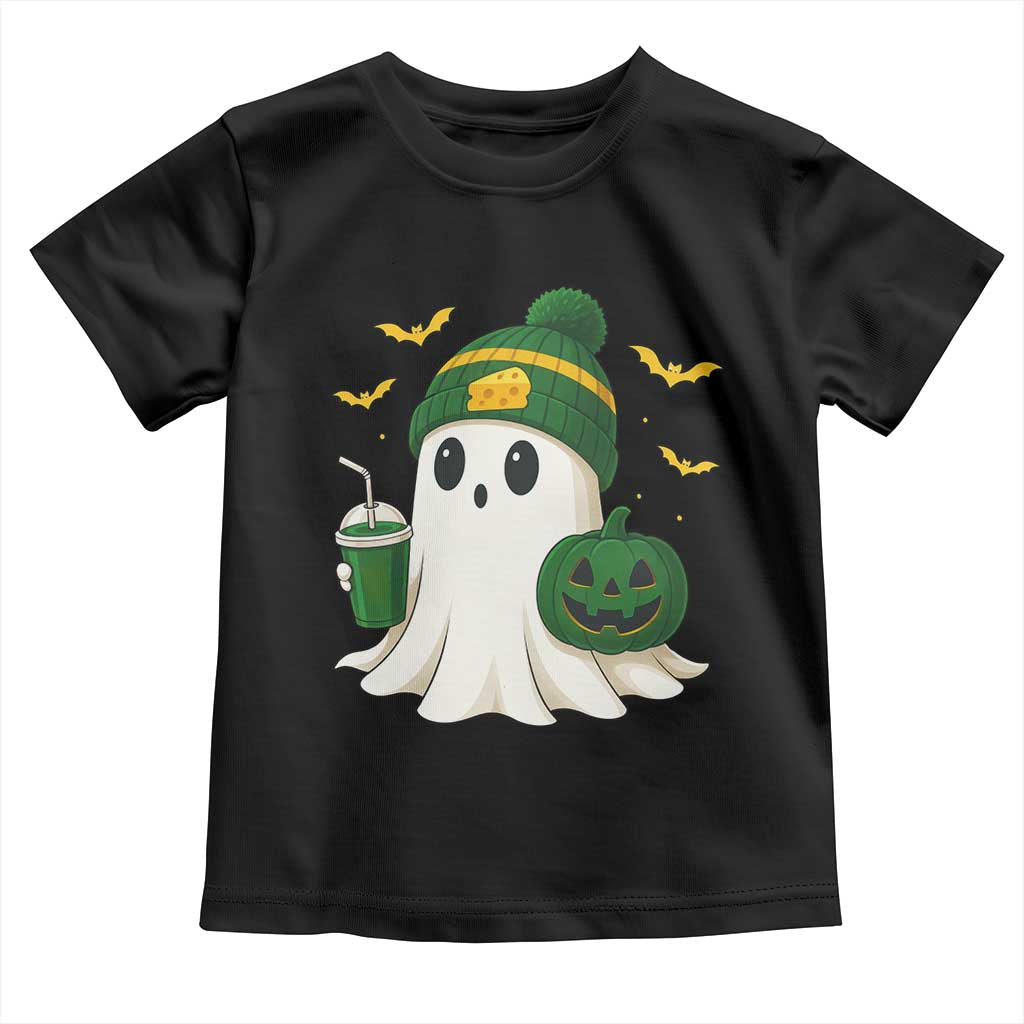Halloween Packers Ghost Toddler T Shirt Pumpkin Ghost Costume Cheesehead TS10 Black Print Your Wear